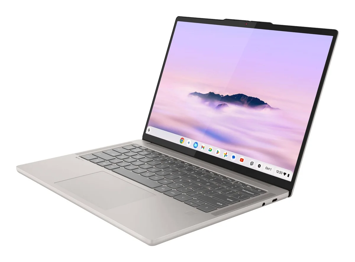 Lenovo Chromebook Plus 14 three-quarter angle view
