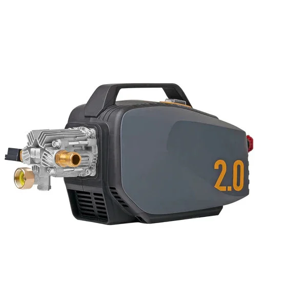 Active 2.0 Electric Pressure Washer 3/4 angle showing pump head and brass fittings
