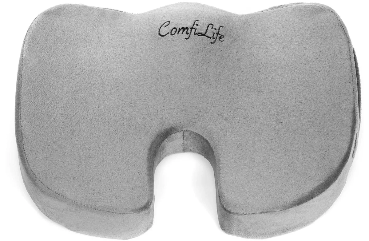 ComfiLife Gel Enhanced Seat Cushion top-down view showing U-shaped coccyx cutout