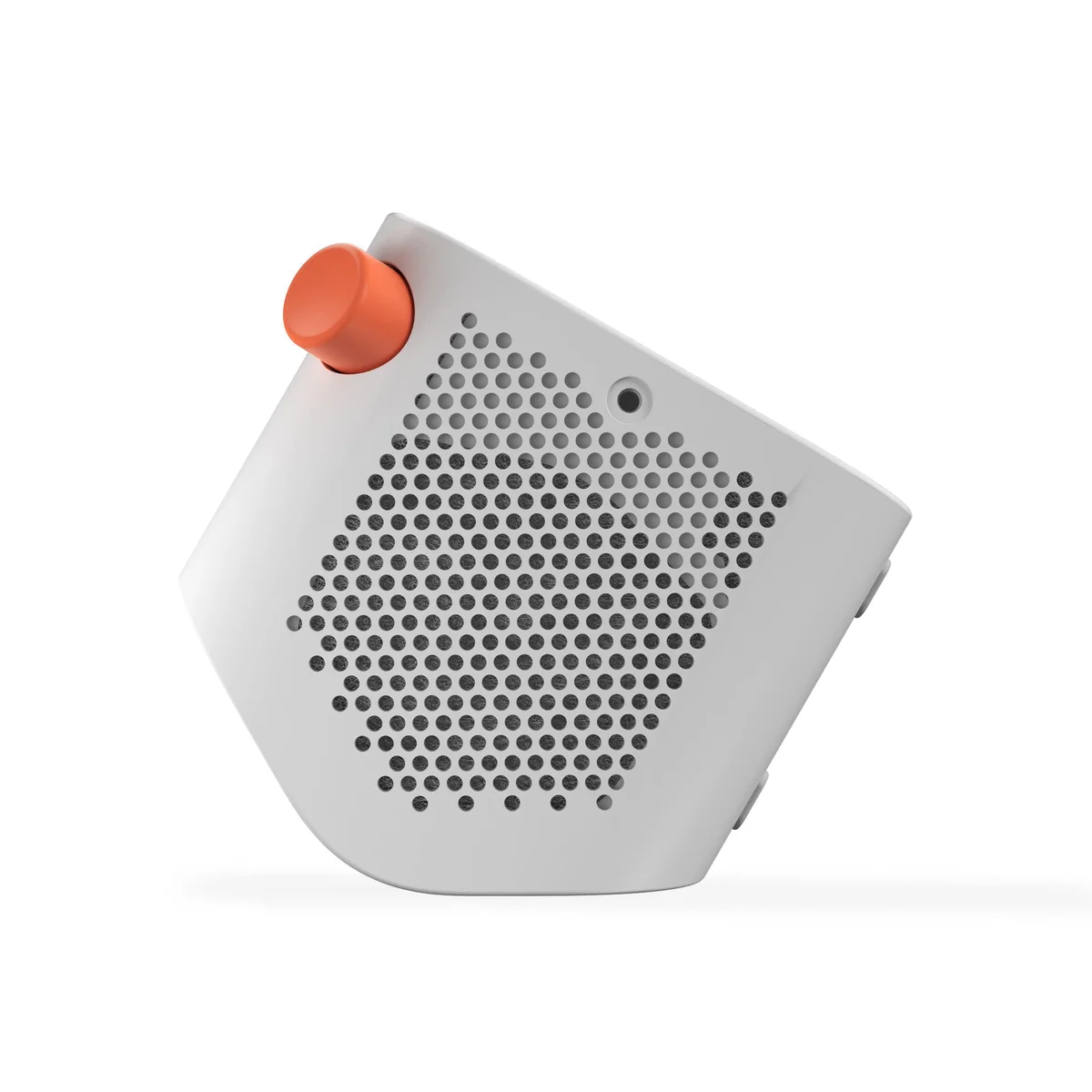 Yoto Player 3rd Generation angled side view showing speaker grille and volume knob