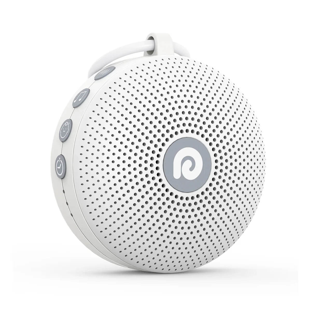 Dreamegg D11 Max left-side view showing sound category, baby sound, and timer control buttons