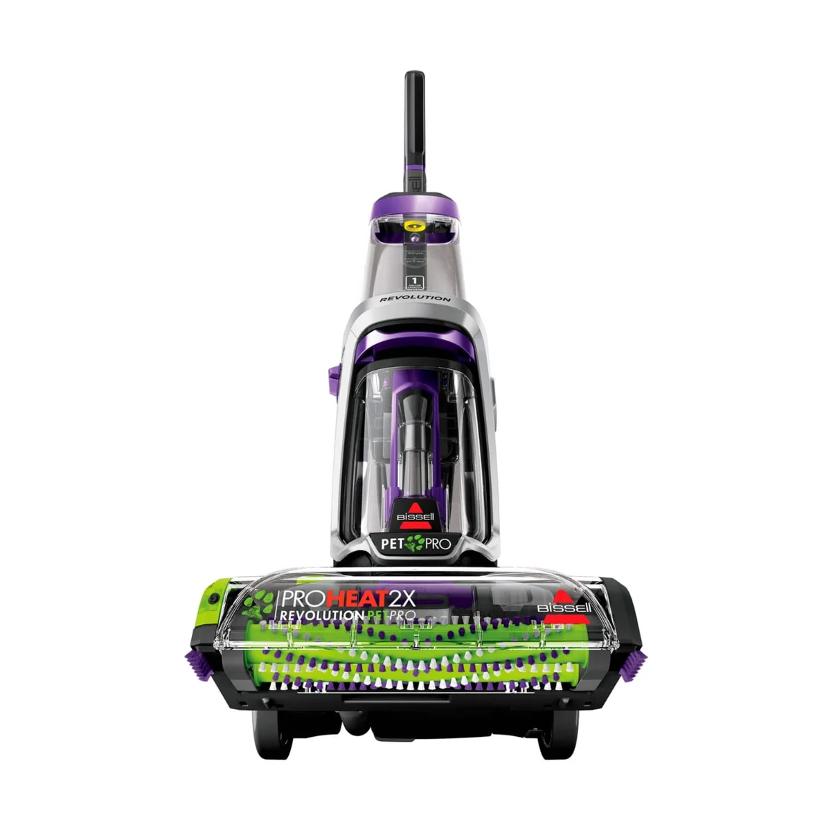 Bissell ProHeat 2X Revolution Pet Pro Plus front-angle view showing dual DirtLifter brush head