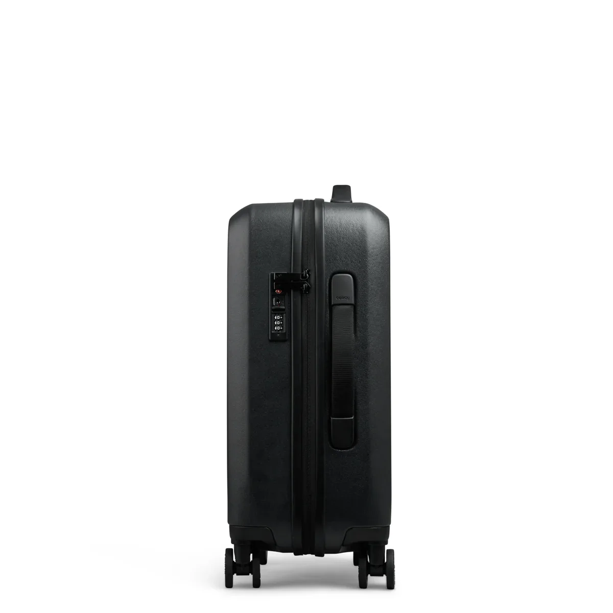 Bellroy Transit Carry-On side profile showing TSA combination lock and carry handle
