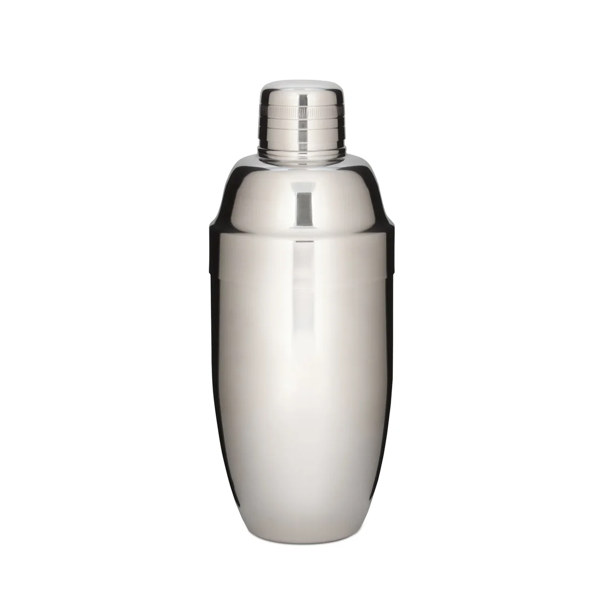 Cocktail Kingdom Usagi Cobbler Shaker in mirror-polished stainless steel, assembled