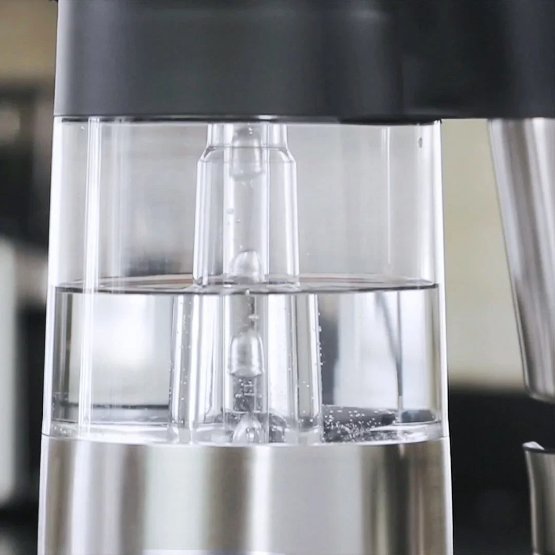 Close-up of the OXO Brew 9-Cup's clear water tank and its center fill column