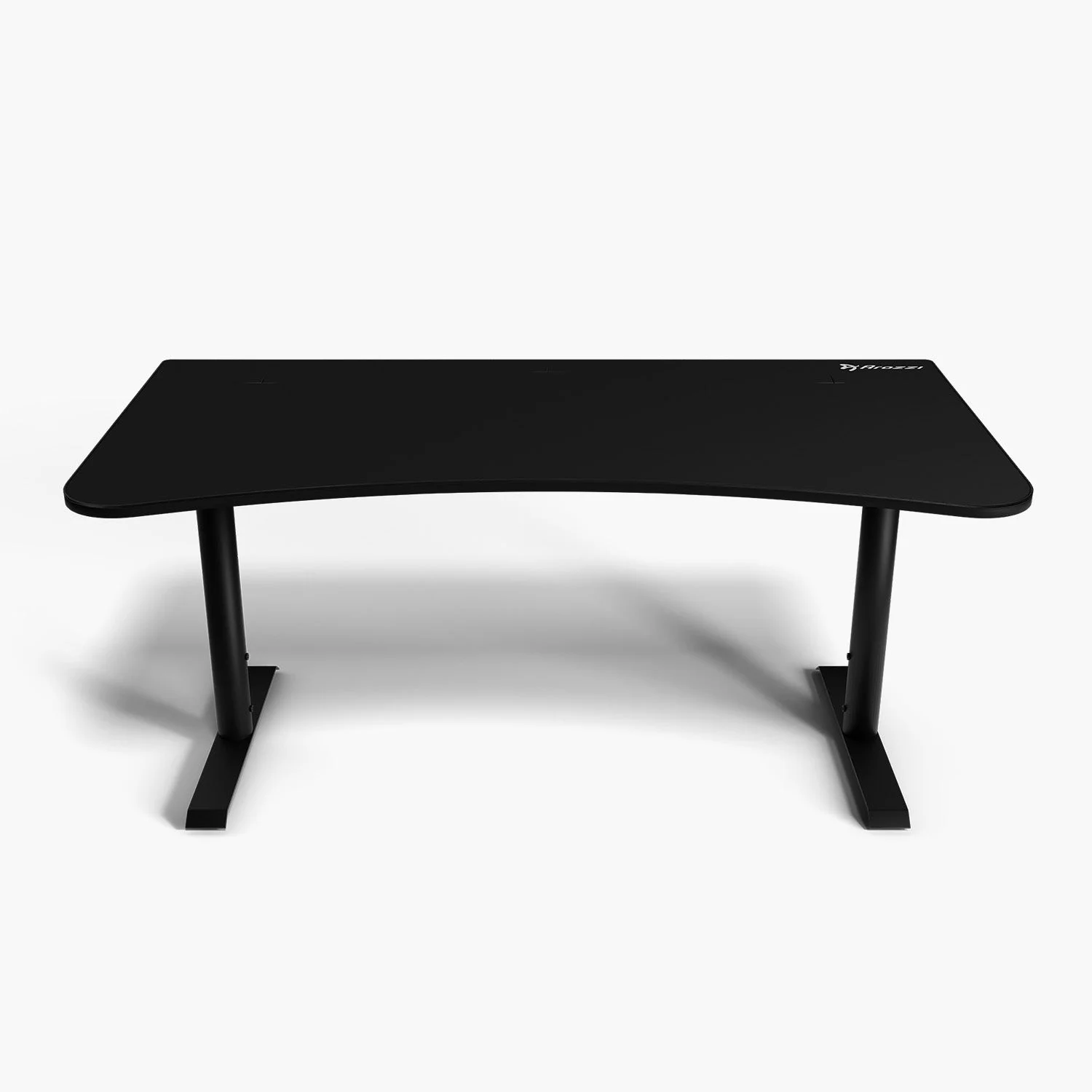 Arozzi Arena desk surface and cable management detail in Pure Black
