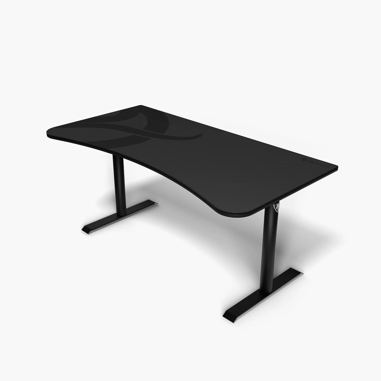 Arozzi Arena gaming desk side profile view in Dark Grey