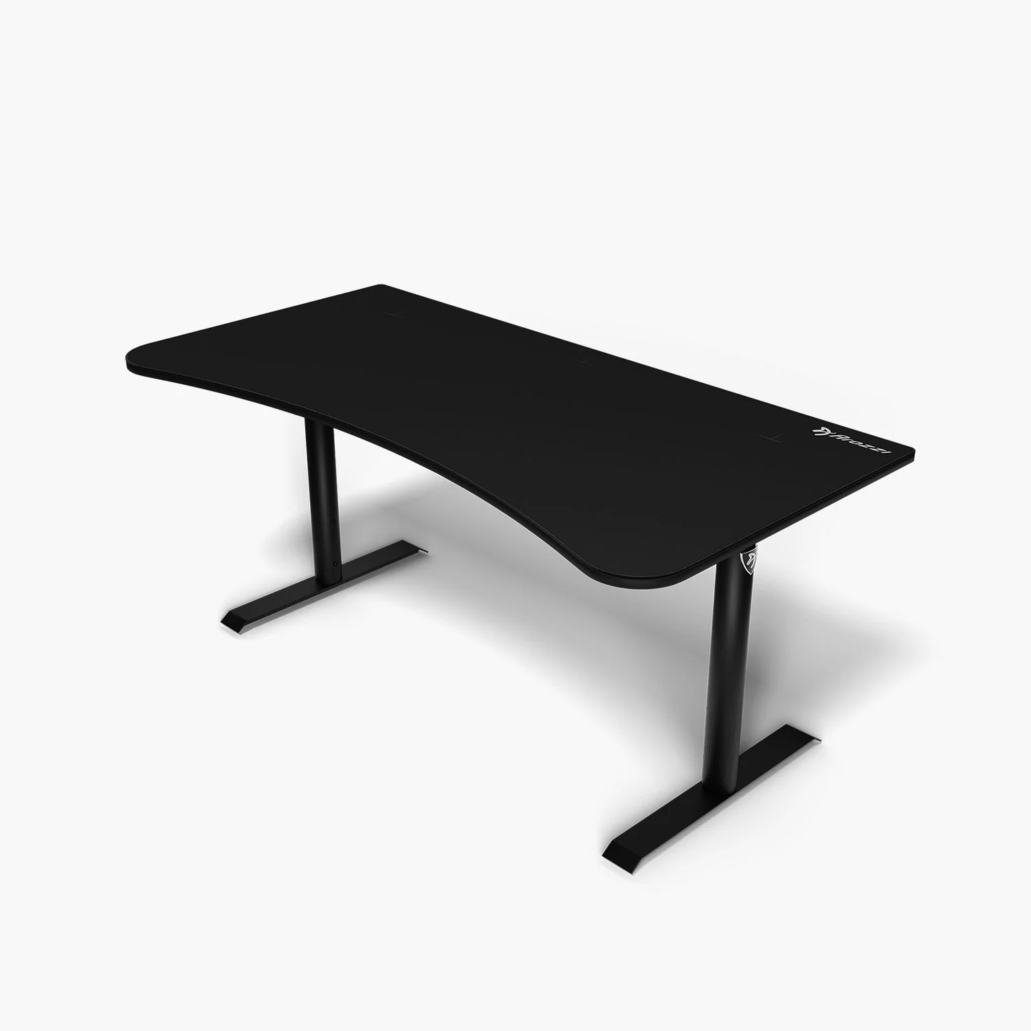 Arozzi Arena gaming desk top view with full-desk mousemat in Pure Black