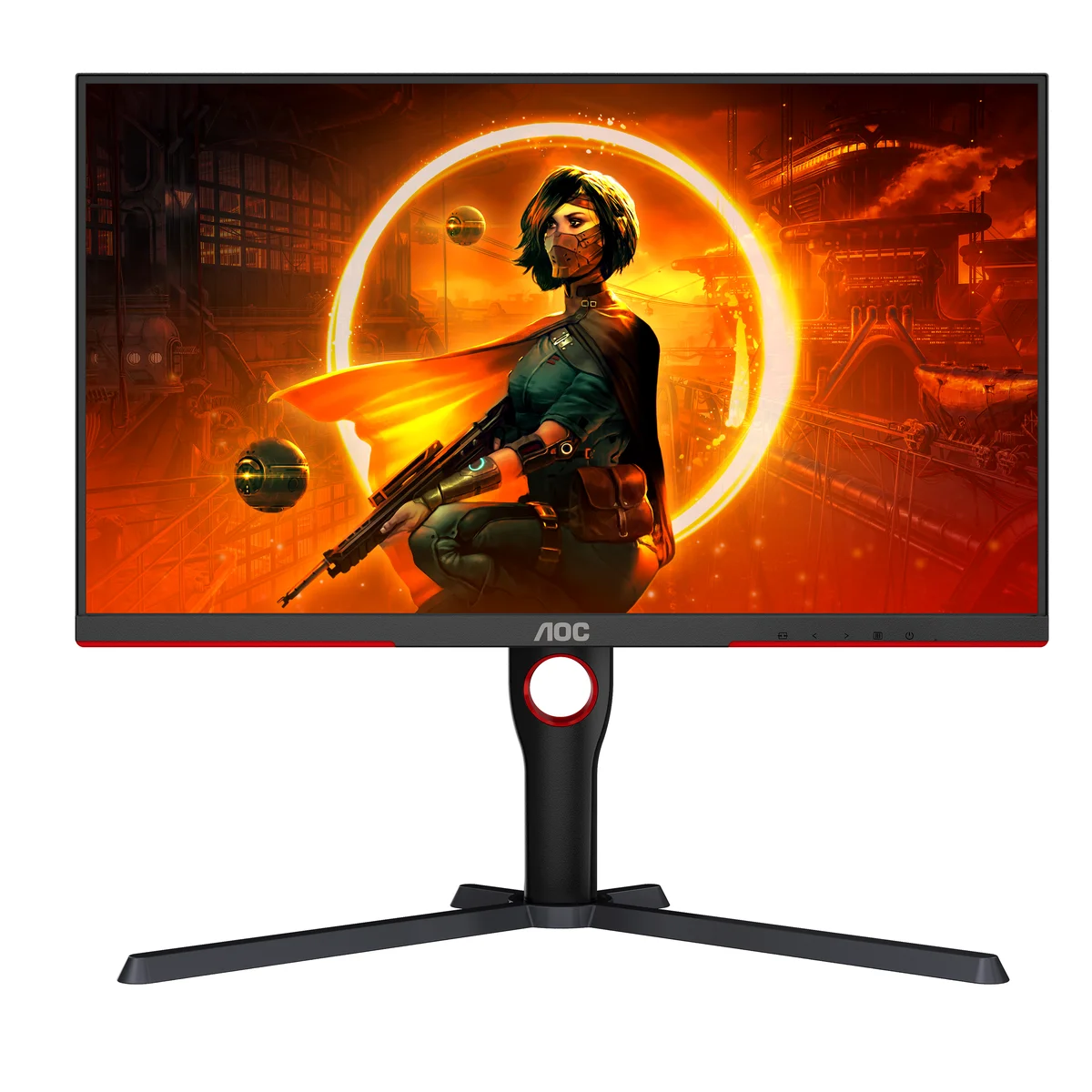 AOC Q27G3XMN front view on adjustable stand