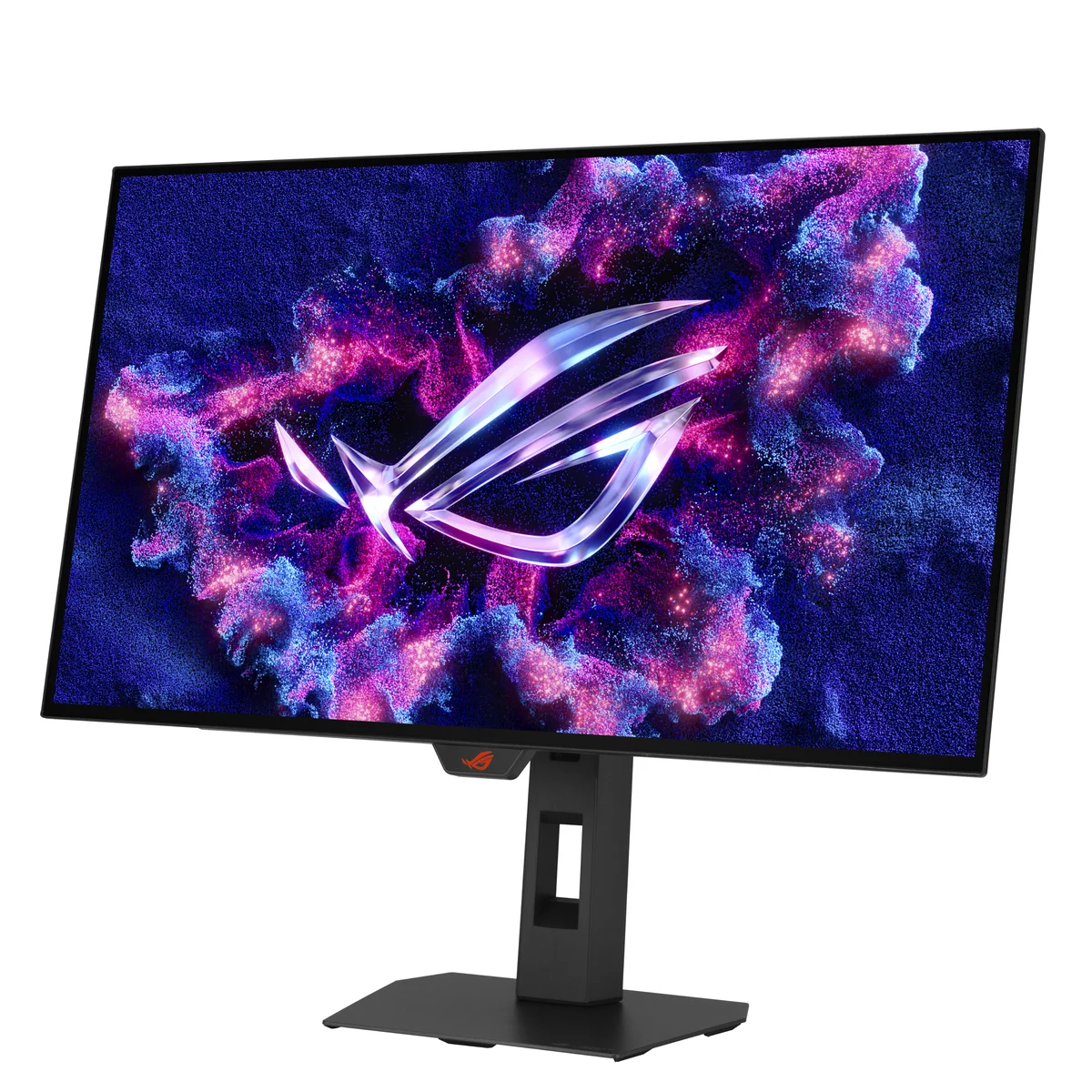 ASUS ROG Strix XG27AQWMG front view showing TrueBlack Glossy panel