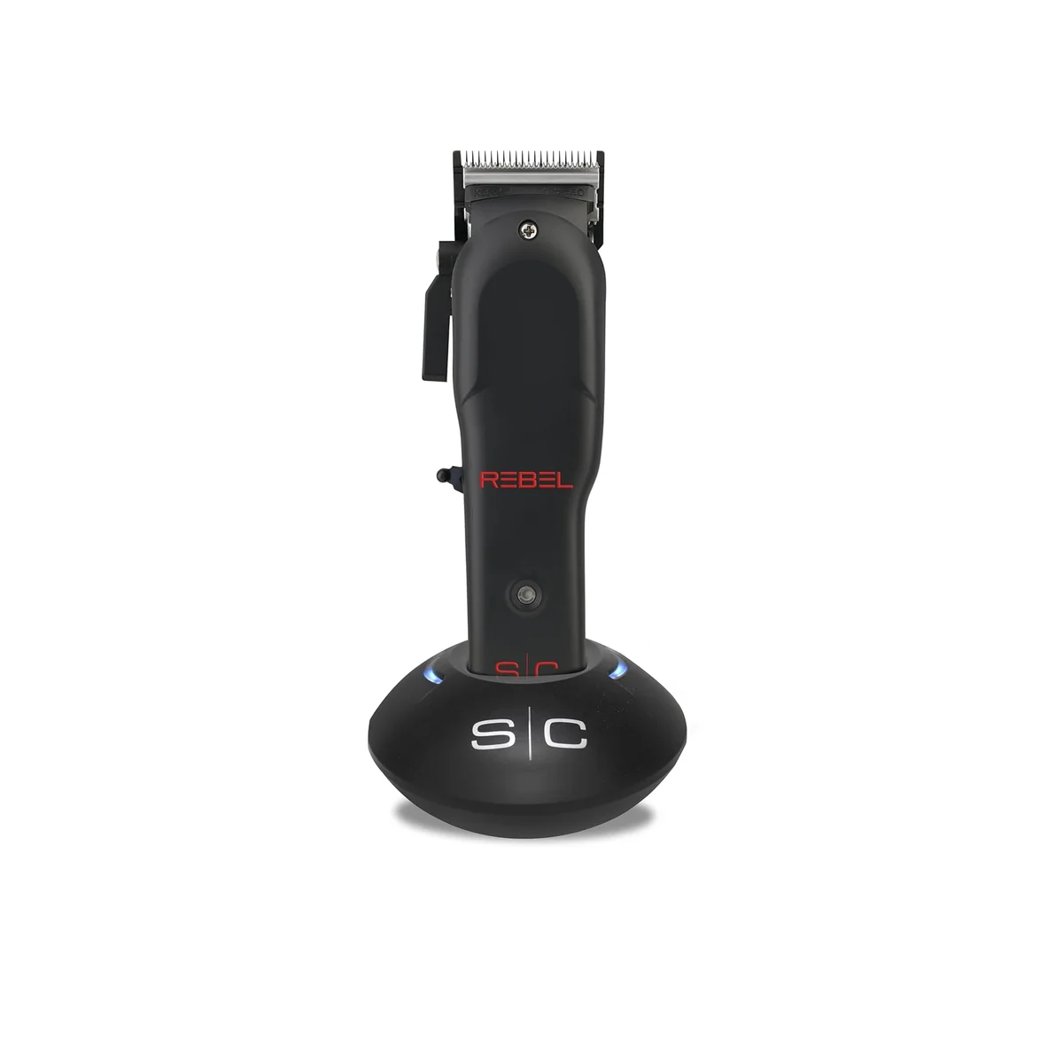 Stylecraft Rebel Professional Cordless Clipper front view on charging base