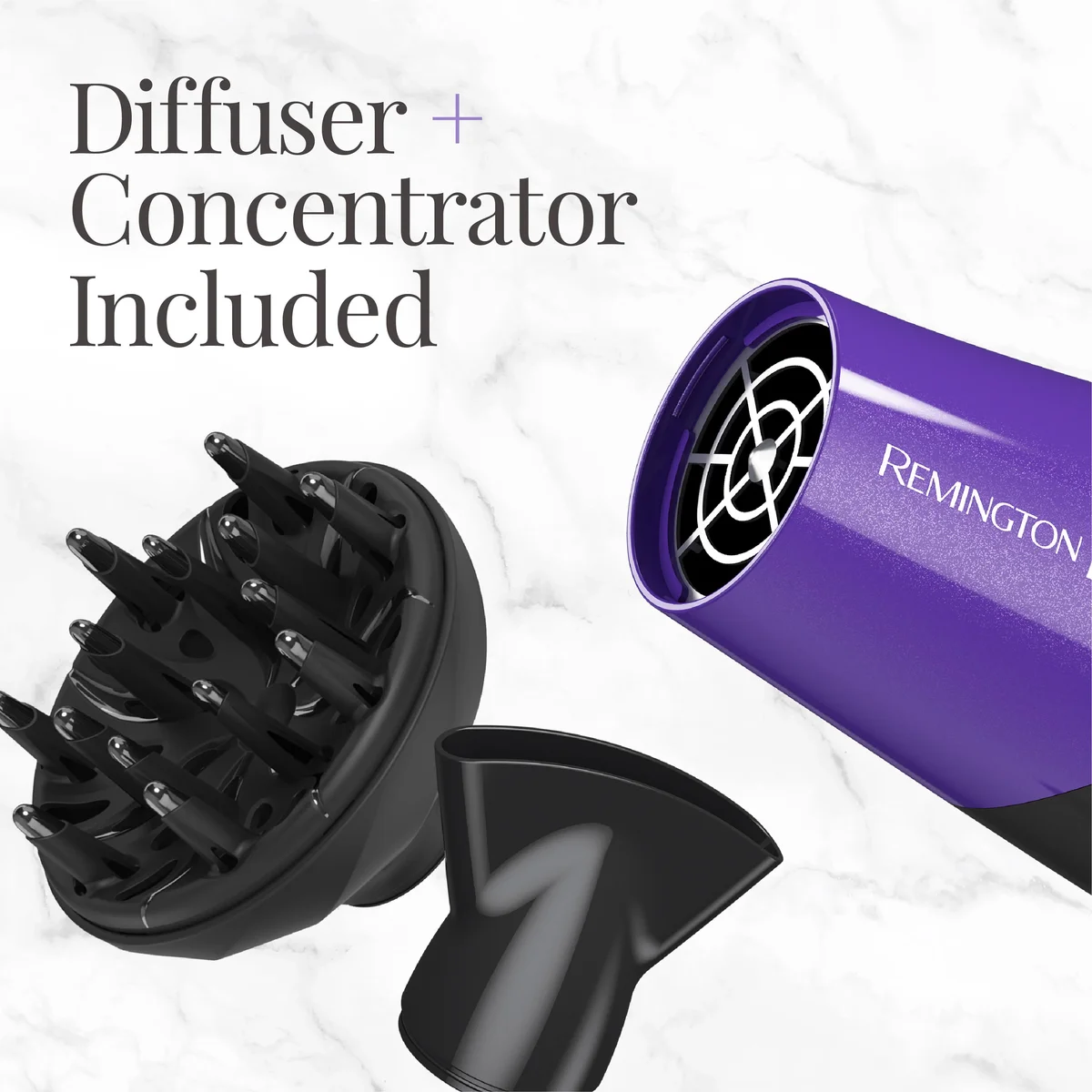 Remington D3190 nozzle end and included diffuser and concentrator attachments