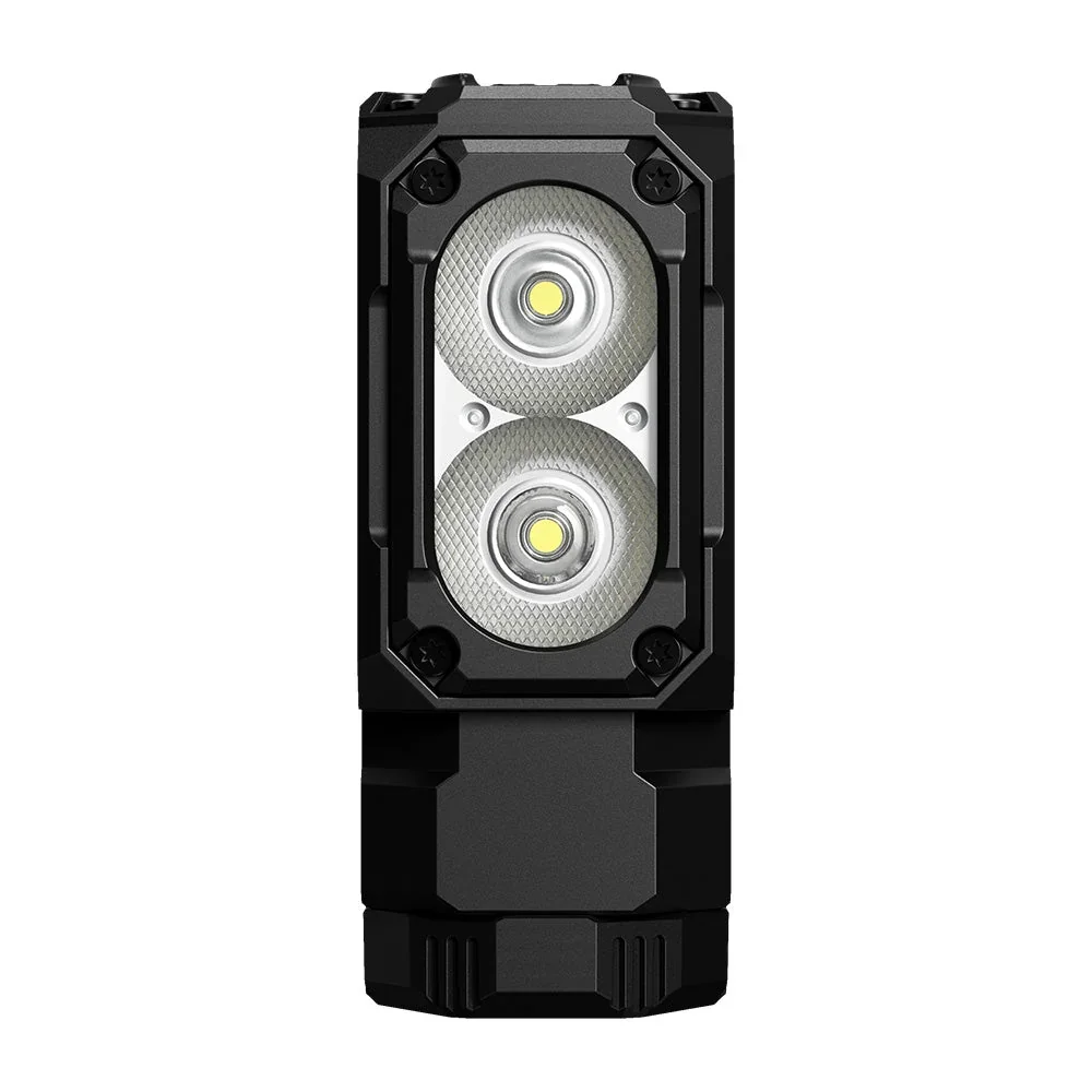 Wuben E7 headlamp straight-on view of the LED lenses
