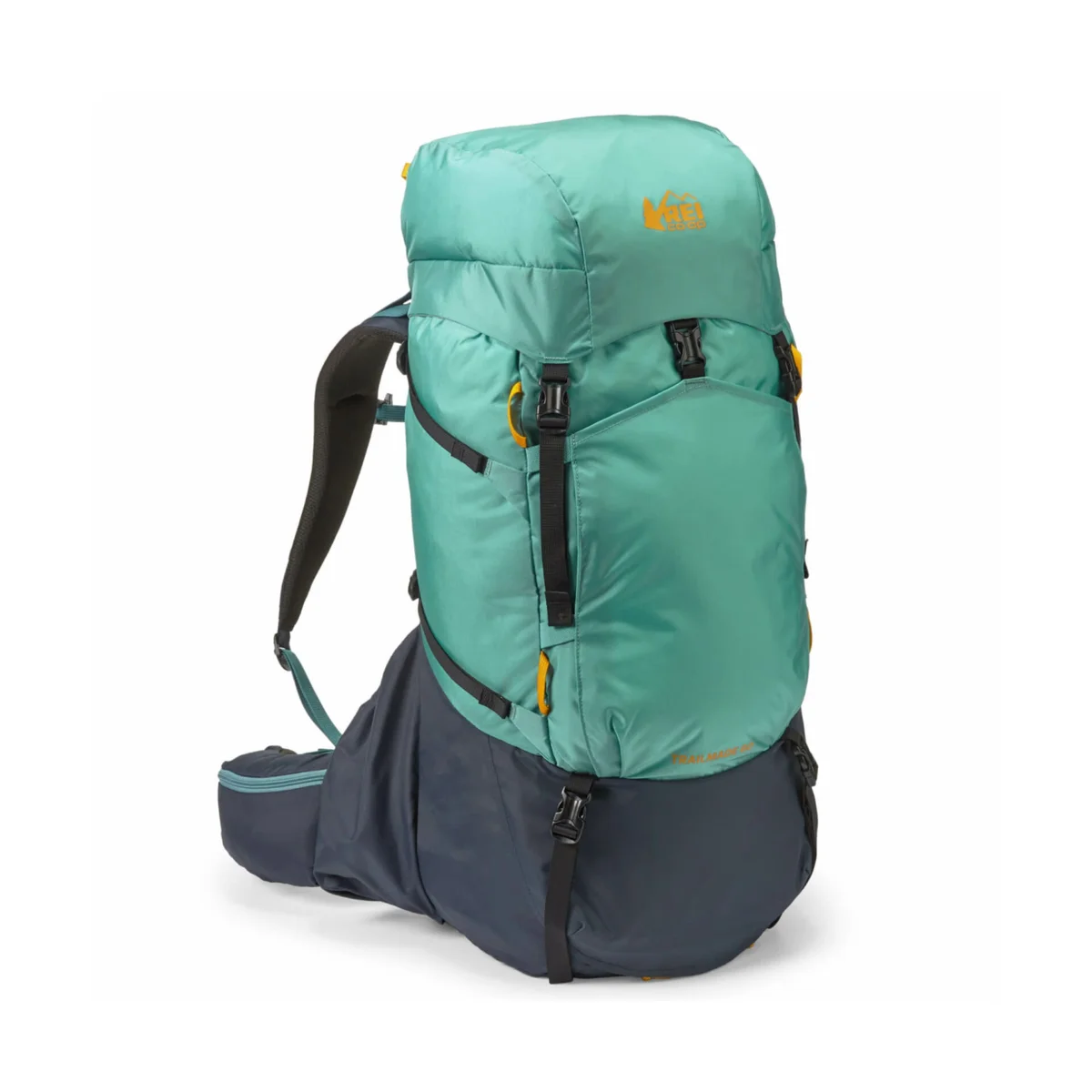 REI Co-op Trailmade 60 Pack front 3/4 view in teal