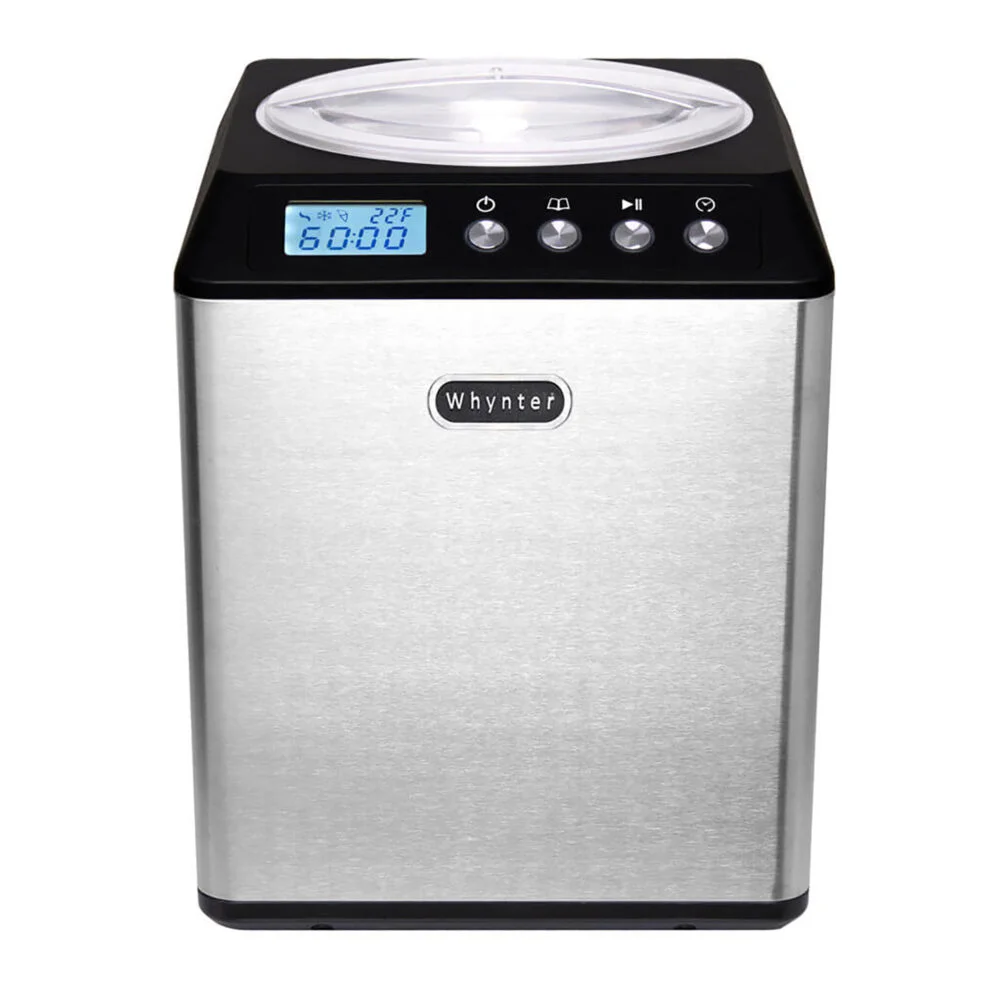 Whynter ICM-201SB upright compressor ice cream maker, front view on white background