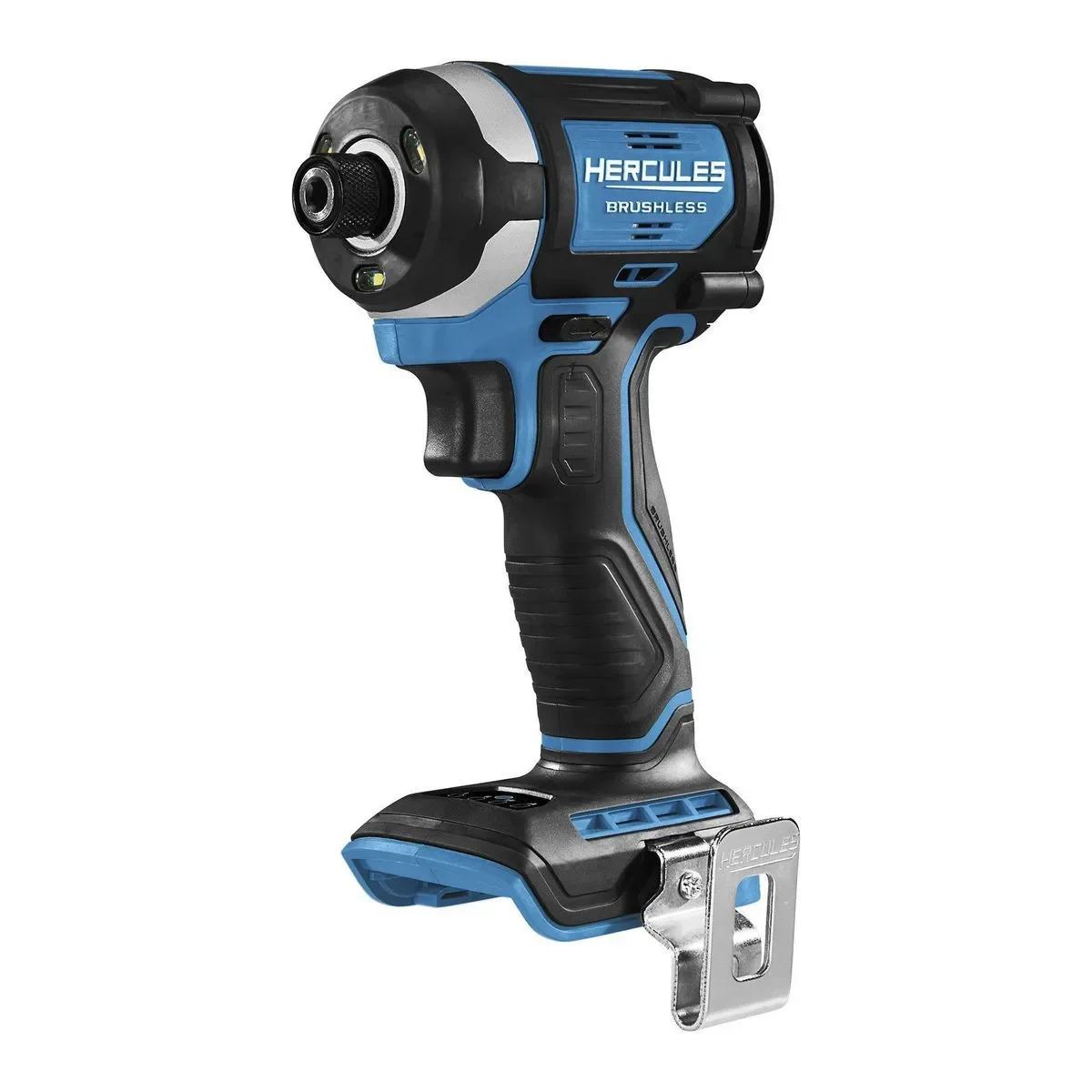 Hercules HCB81B 20V Brushless impact driver 3/4 front view on white background