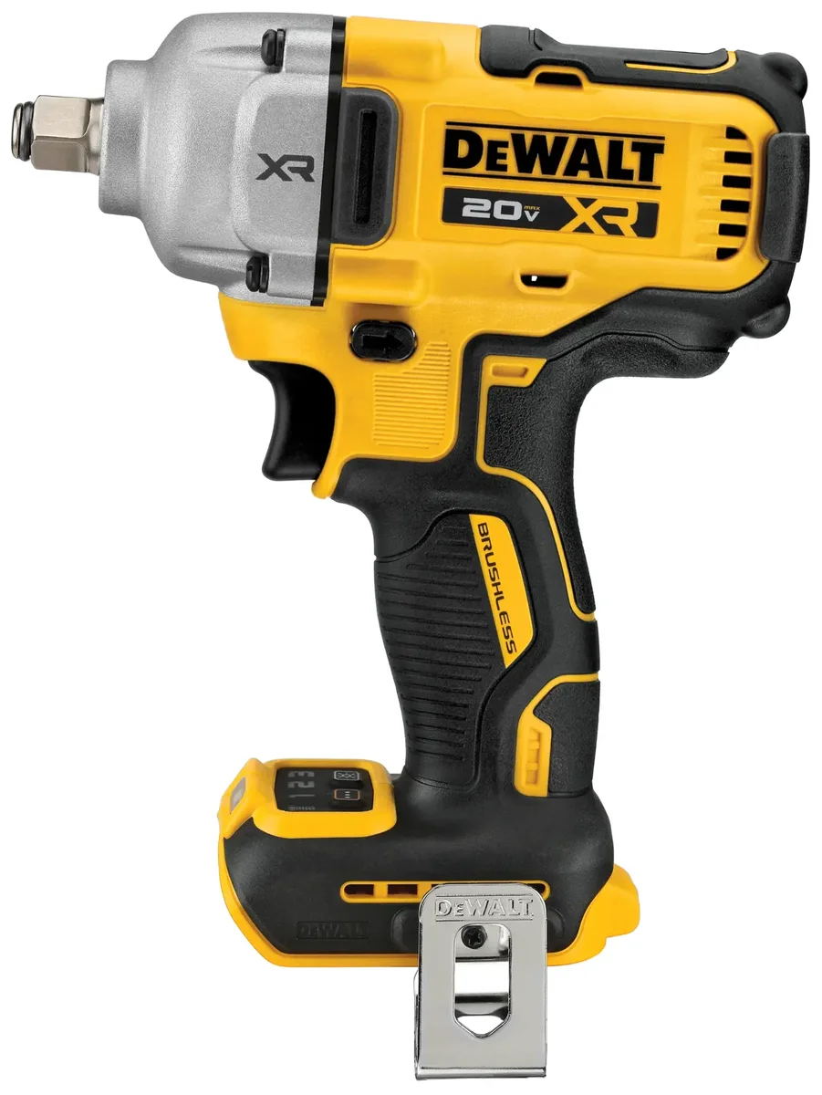 DeWalt DCF891 Mid-Torque Impact Wrench alternate angle showing belt hook and LED light