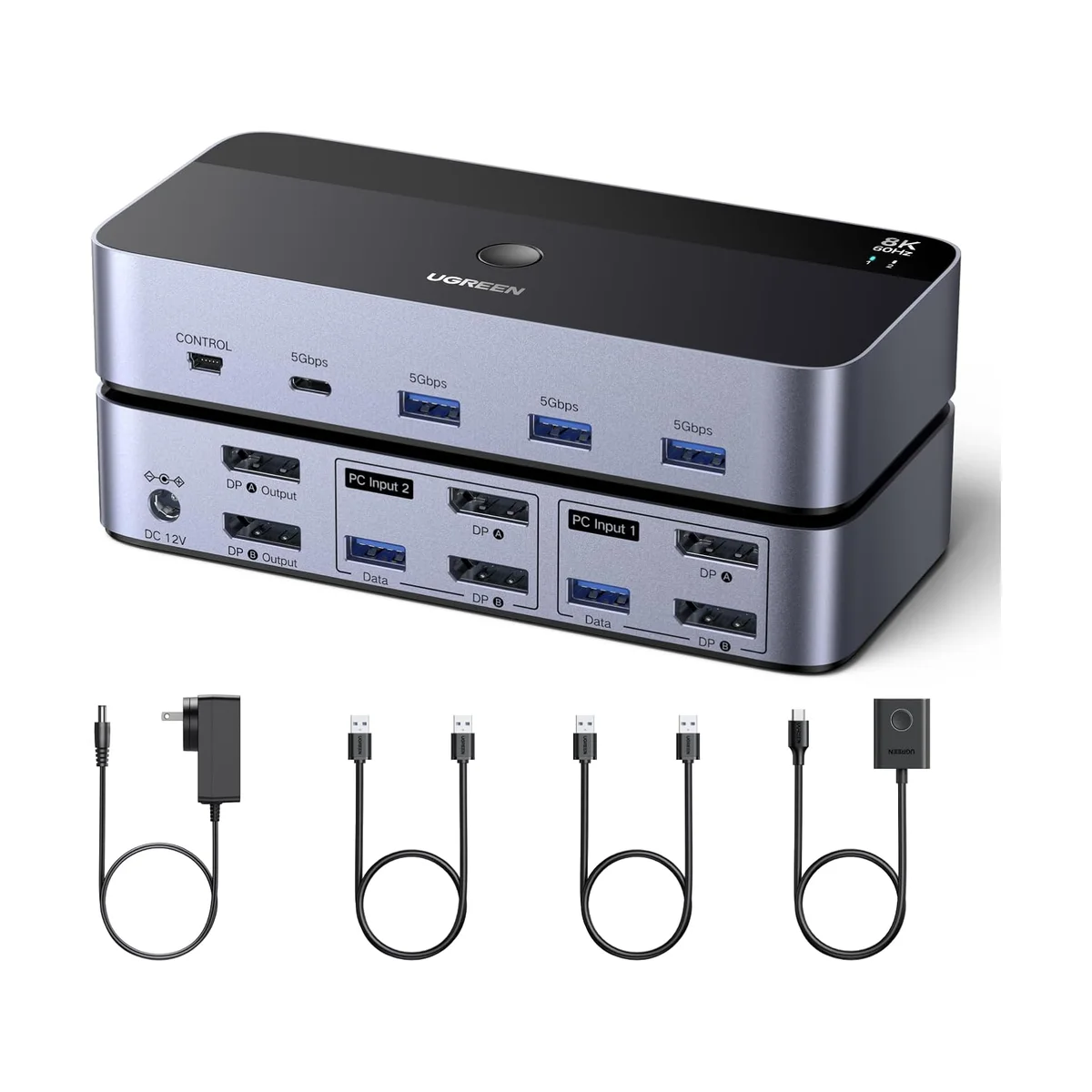 UGREEN 8K DisplayPort KVM Switch (55851)