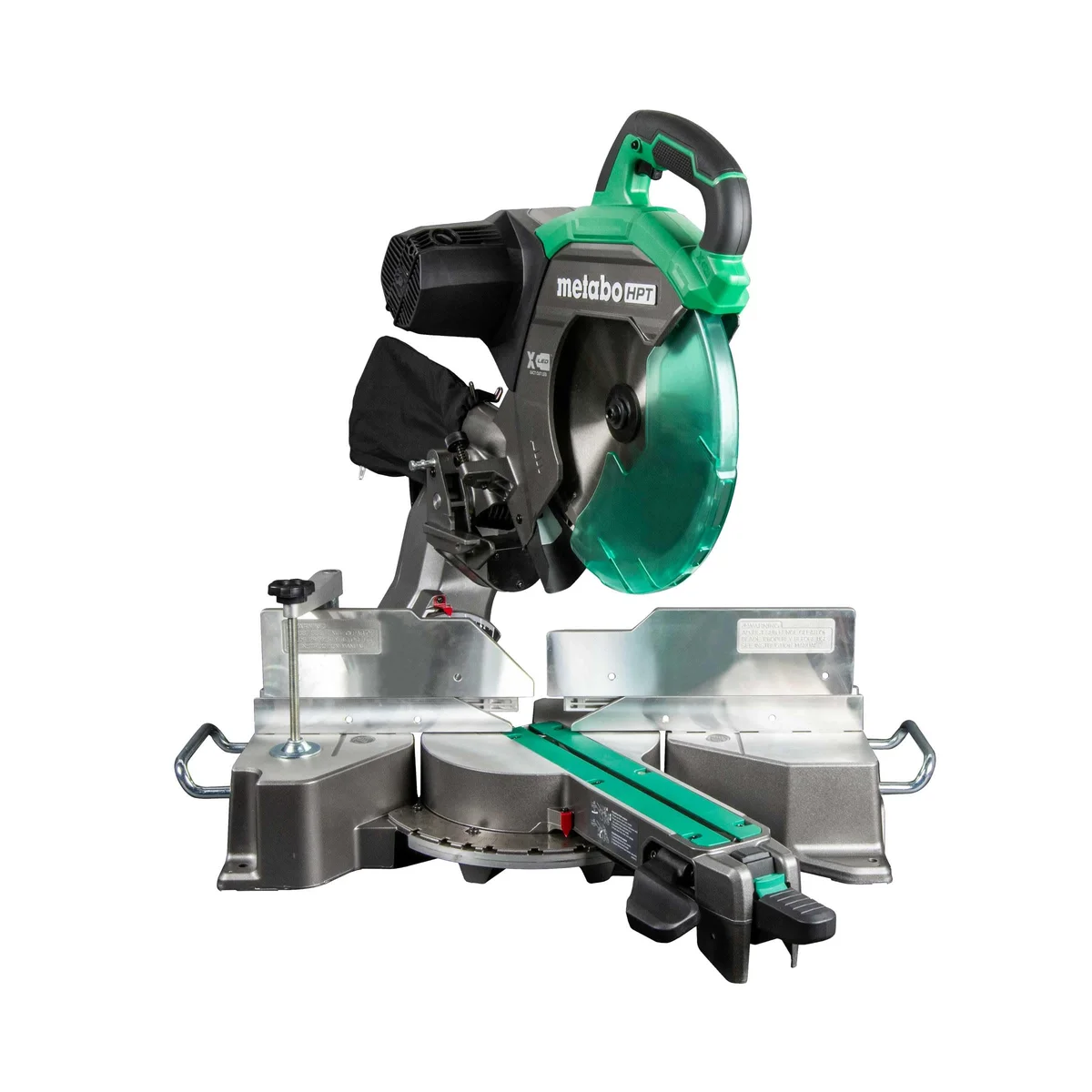 Metabo HPT C12RSH3 12-inch dual-bevel sliding compound miter saw, 3/4 angle view on white background
