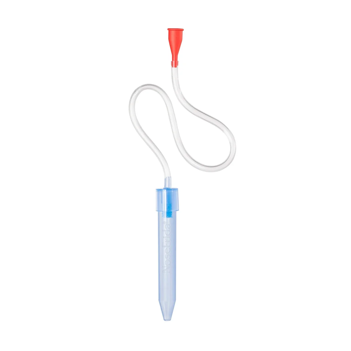 Frida Baby NoseFrida the SnotSucker nasal aspirator with clear nasal tube, blue hygiene filter, flexible tubing and red mouthpiece