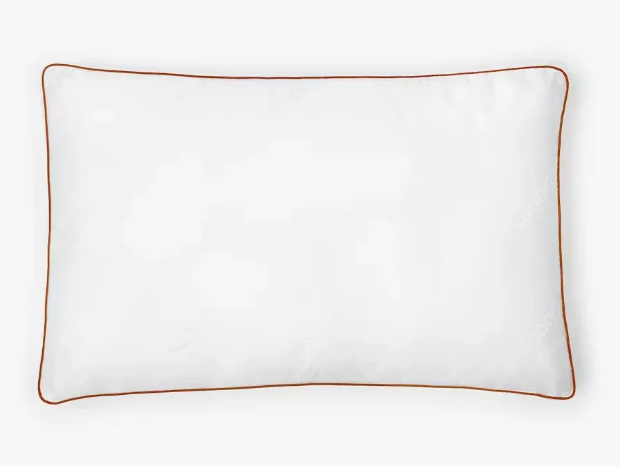 Saatva Latex Pillow top-down view showing copper piping detail
