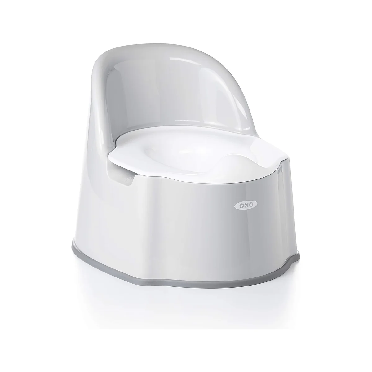OXO Tot Potty Chair 3/4 angle view in grey