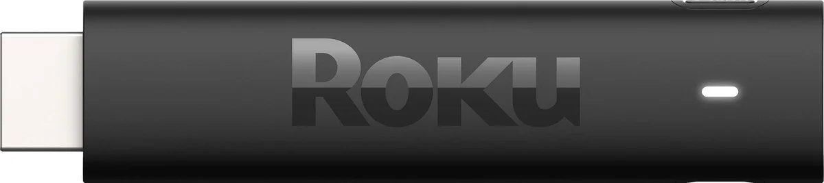 Roku Streaming Stick 4K front view showing HDMI connector and Roku branding
