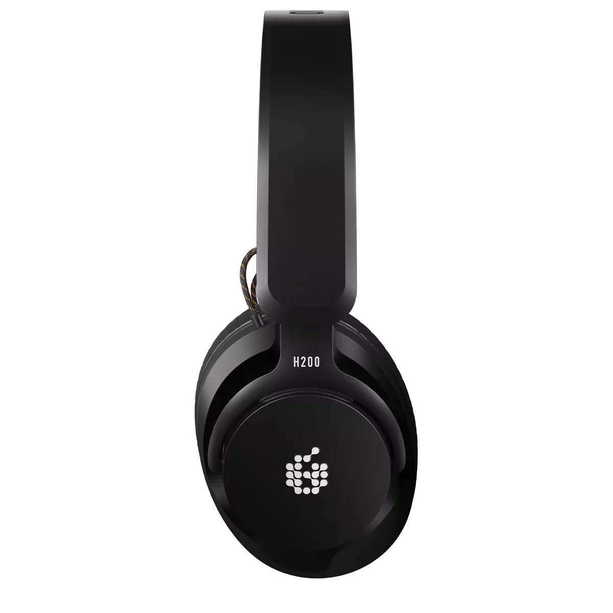 ADAM Audio H200 studio headphone left side profile showing the ear cup vent detail and headband hinge