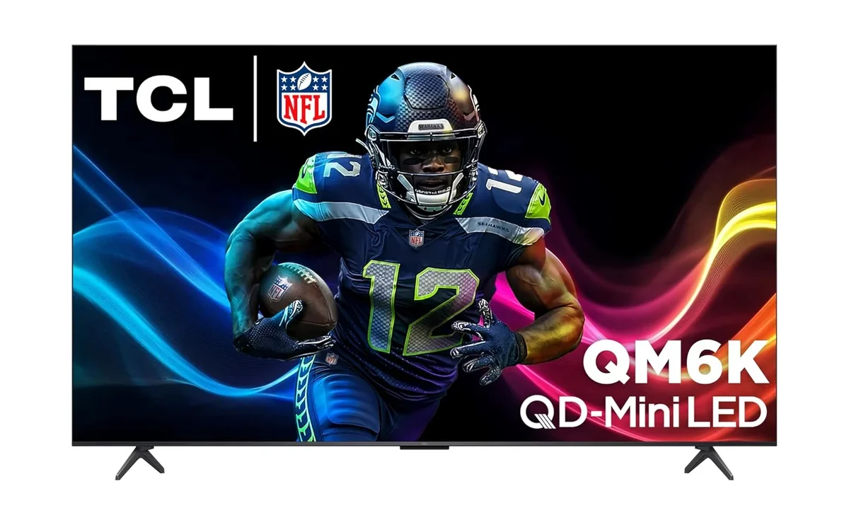 TCL QM6K showing Google TV streaming interface