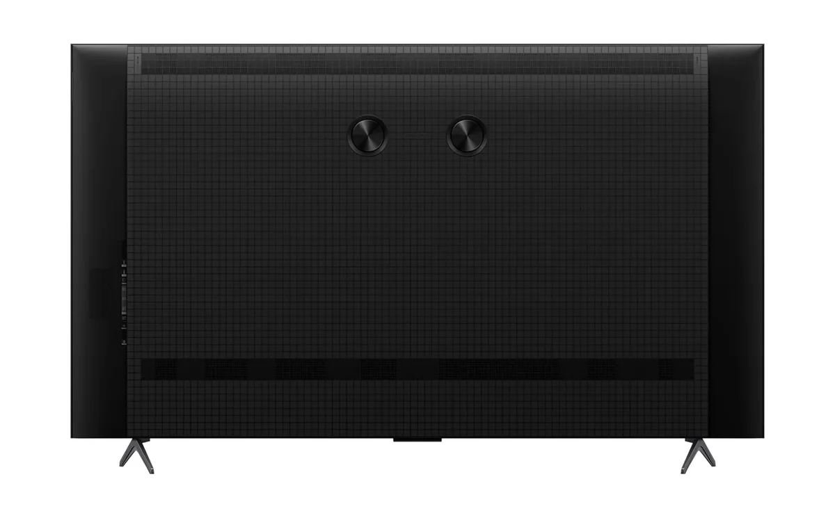 TCL QM6K rear view showing VESA mount and cable management