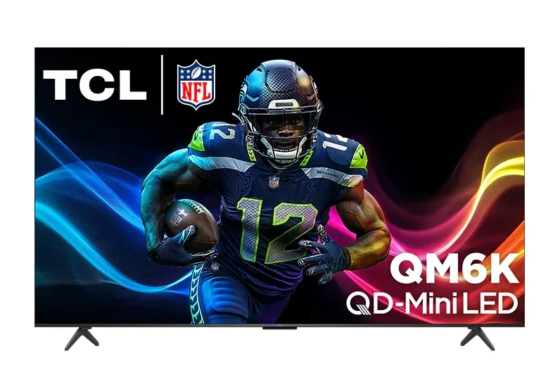 TCL QM6K front view with stands