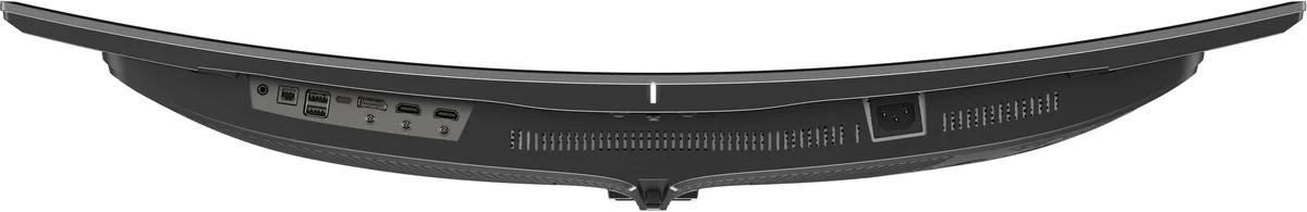 MSI MPG 341CQPX QD-OLED monitor rear port layout including USB-C, HDMI, and DisplayPort connections