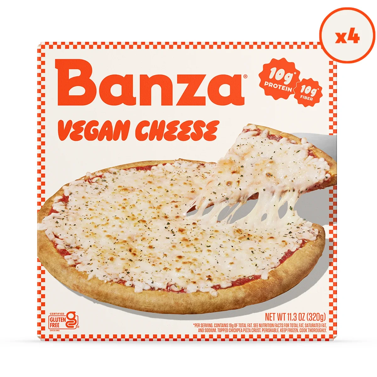 Banza Plant-Based Cheese Pizza box front view